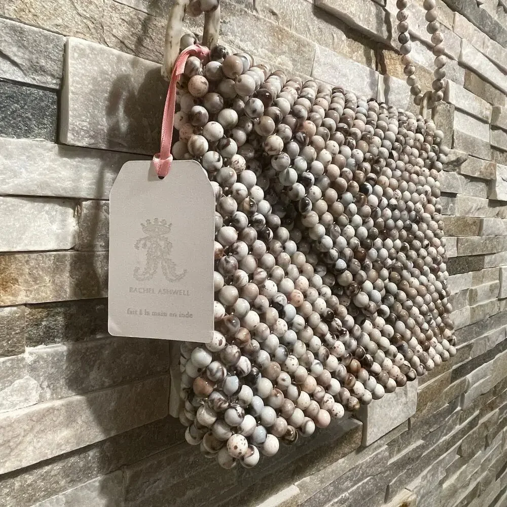Rachel Ashwell Marble Beaded Shoulder Bag | Neutral Cottagecore Crossbody NWT
